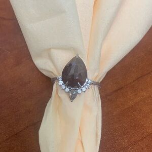 Custom Diamond ring - brown, salt & pepper, and white